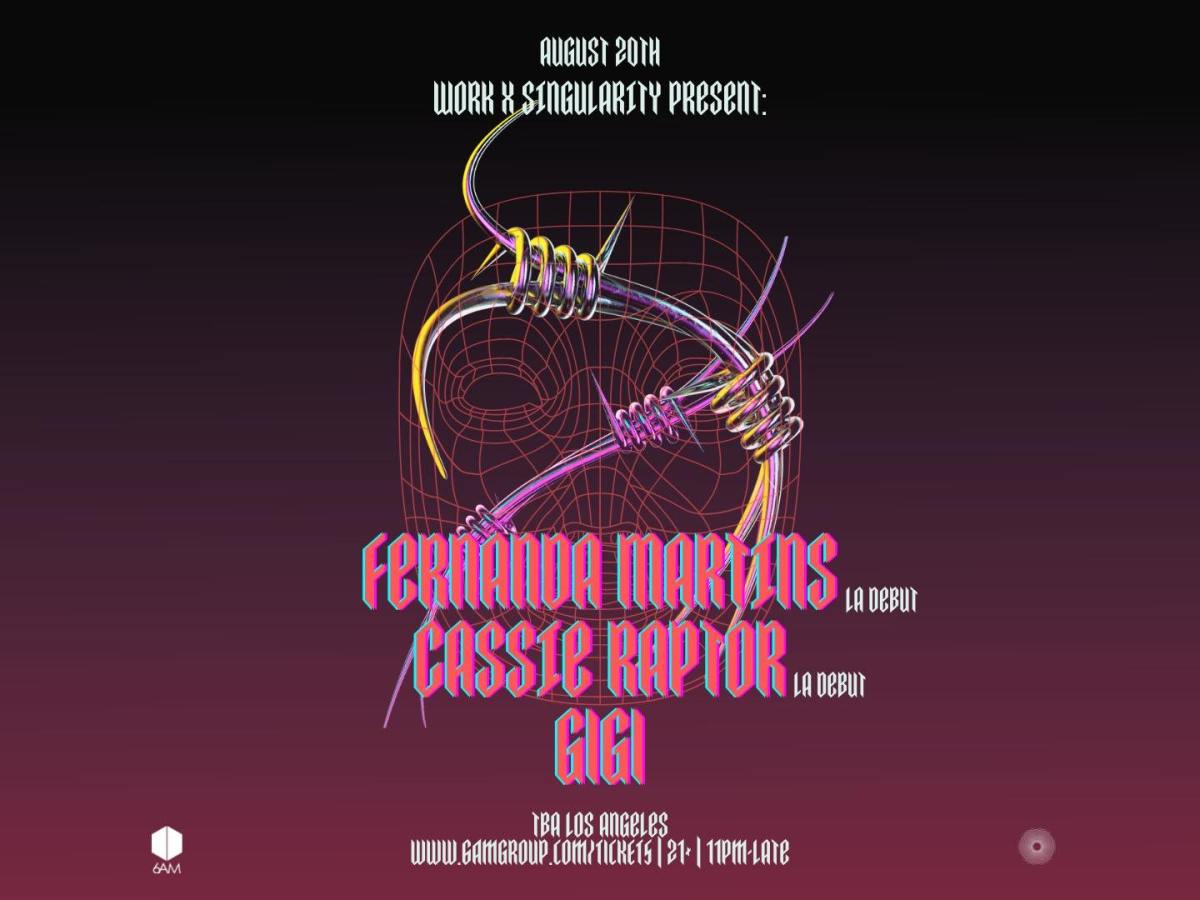 This SATURDAY – CASSIE RAPTOR & FERNANDA MARTINS make their LA&nbsp;debut